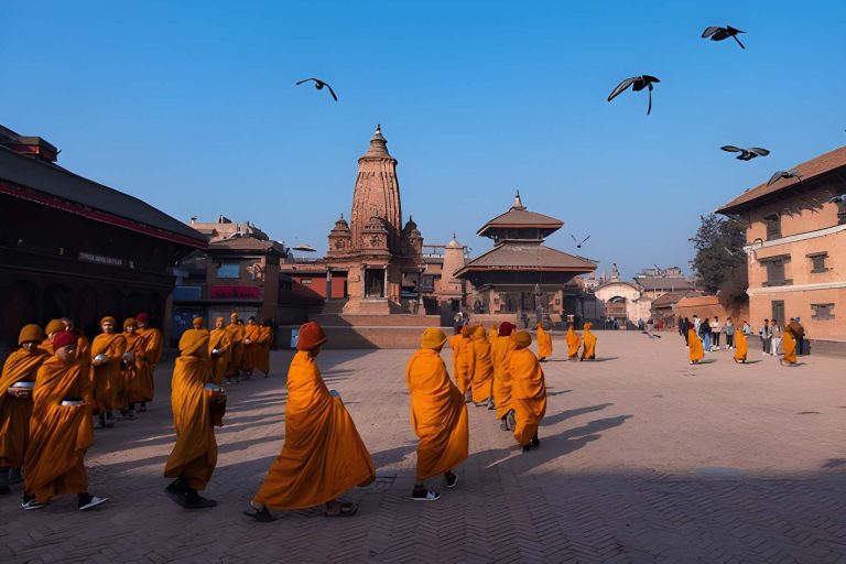 A Buddhist monk in Bhaktapur, Kathmandu Valley