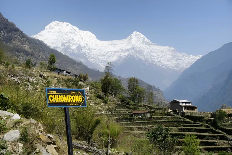 The trail at Chhomrong on the walk to Annapurna Base Camp