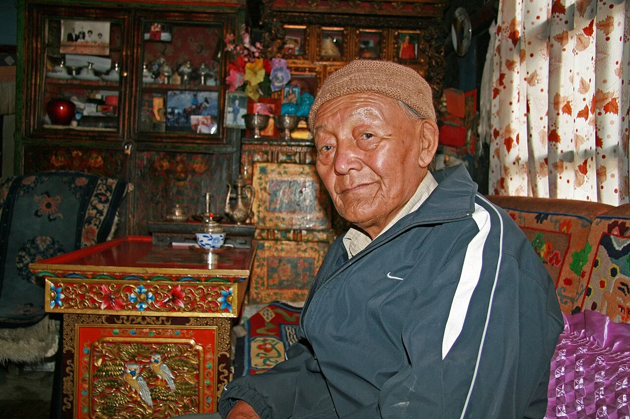 Jigme Dorje Palbar Bista, the last king of Upper Mustang, inside his residence in Lo Manthang.